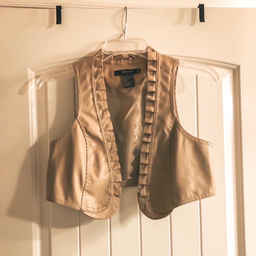 Pleather Light Tan Vest